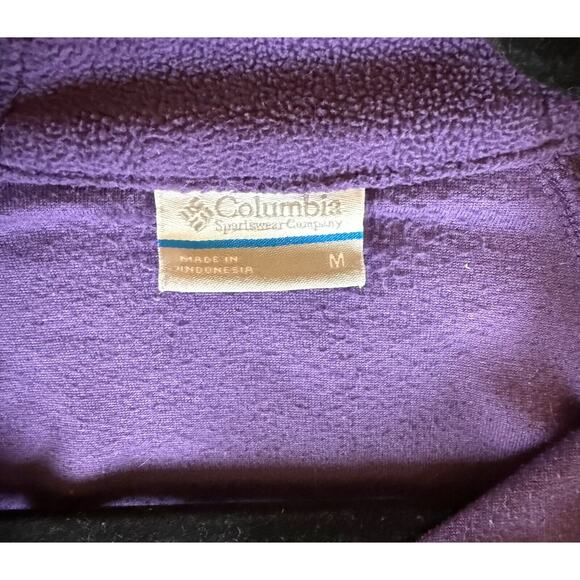 Women's Columbia Arctic Air Fleece Pullover 1/4 Zip Purple Medium Sweater - Picture 2 of 3
